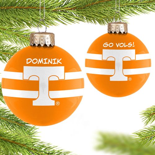 Personalized University of Tennessee Glass Christmas Ornament