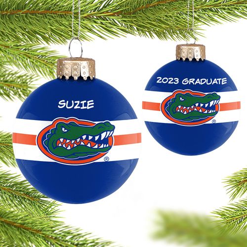 Personalized University of Florida Glass School Christmas Ornament