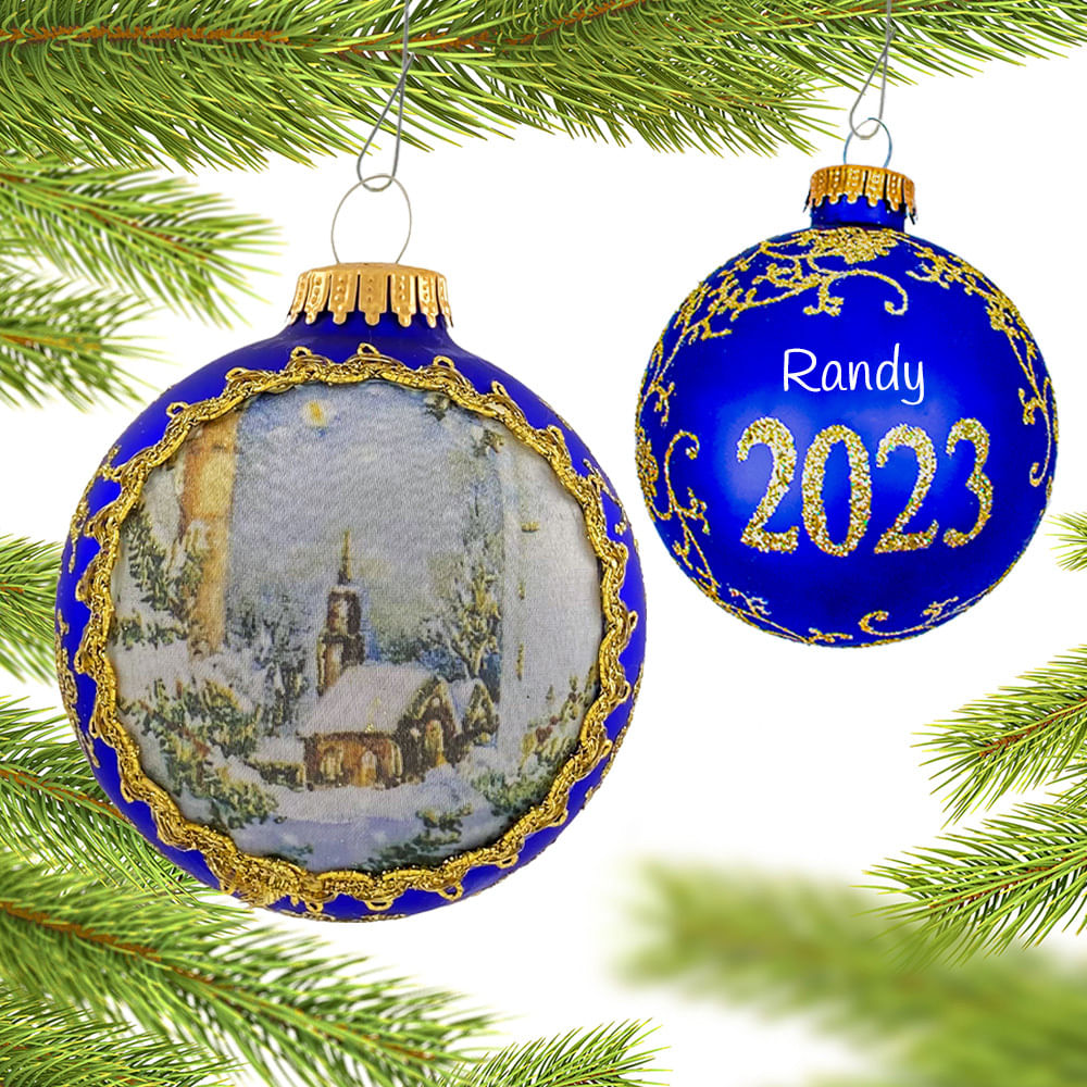 Krebs Personalized Dated Masters on Silk (Night) Christmas Ornament ...