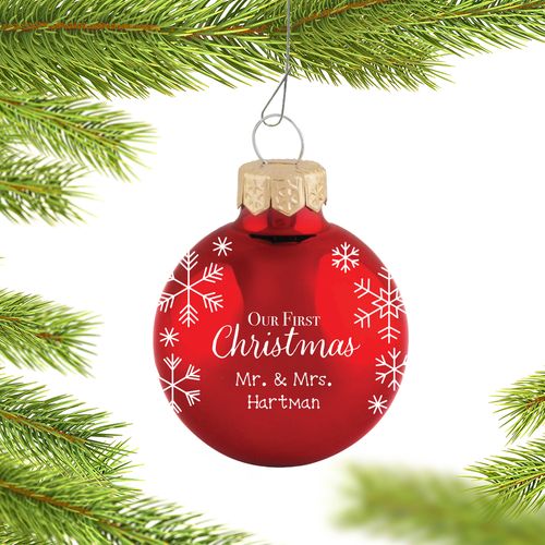 Personalized Custom Our First Christmas Ball Christmas Ornament
