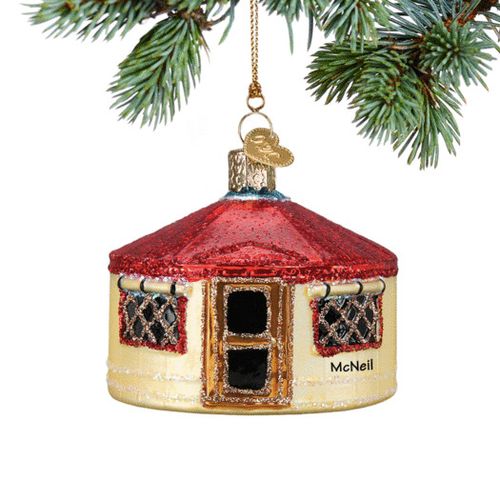 Personalized Yurt Christmas Ornament