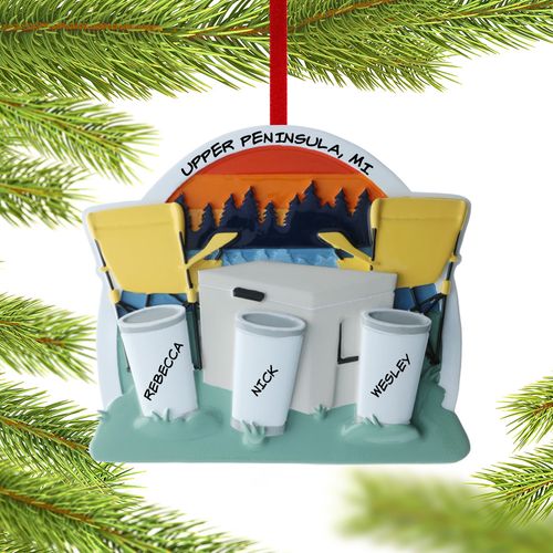 Personalized Family Of 3 Cooler Christmas Ornament