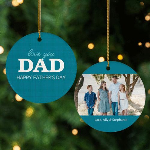Personalized Love You Dad Photo Christmas Ornament