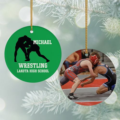 Personalized Wrestling Team Photo Christmas Ornament