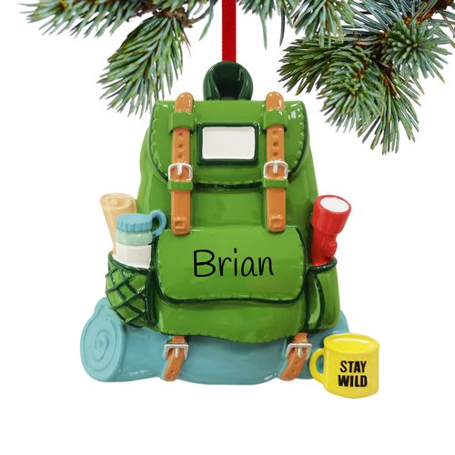 Personalized Camping-Hiking Backpack Christmas Ornament