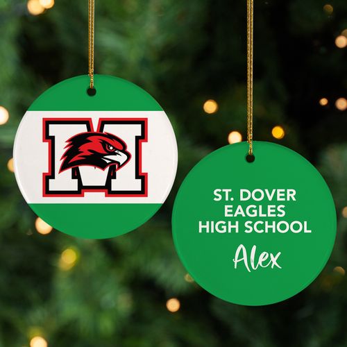 Personalized School Spirit Logo Christmas Ornament