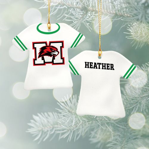 Personalized School Jersey Christmas Ornament