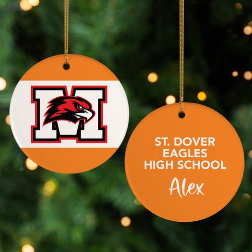 Personalized School Spirit Logo Christmas Ornament