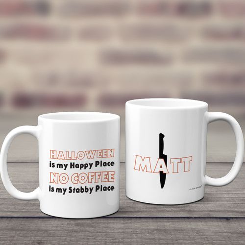 Personalized Halloween Is My Happy Place 11oz Mug