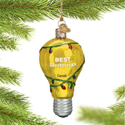 Personalized Best Electrician Christmas Ornament