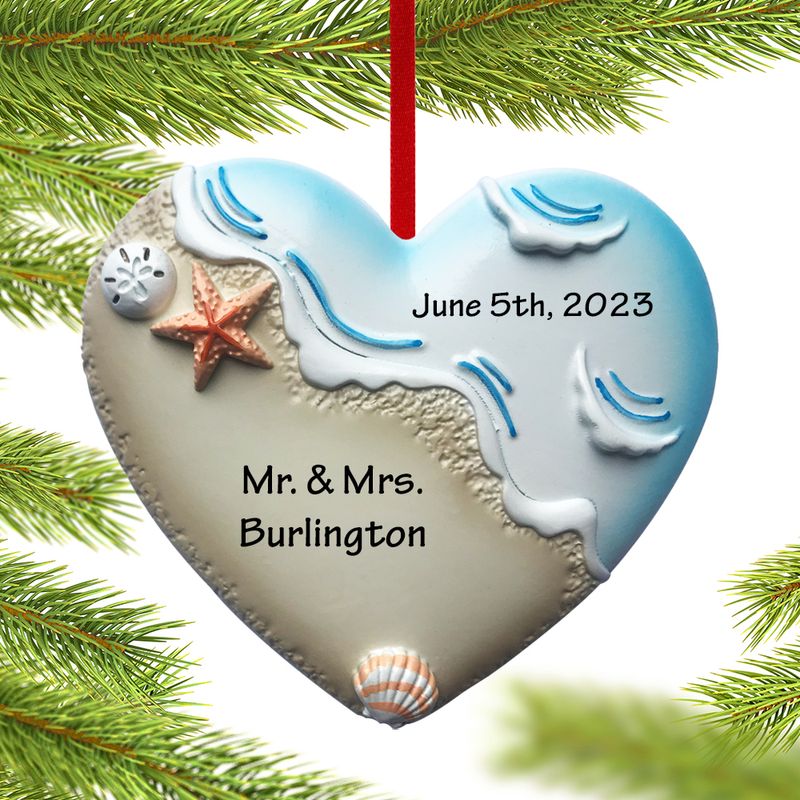 Beach wedding clearance ornament