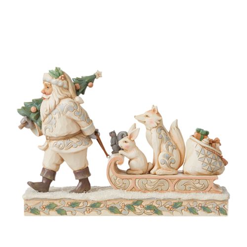 Jim Shore Woodland Santa With Animals Tabletop Christmas Ornament