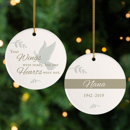 Personalized Your Wings Were Ready Personalized Memorial Christmas Ornament