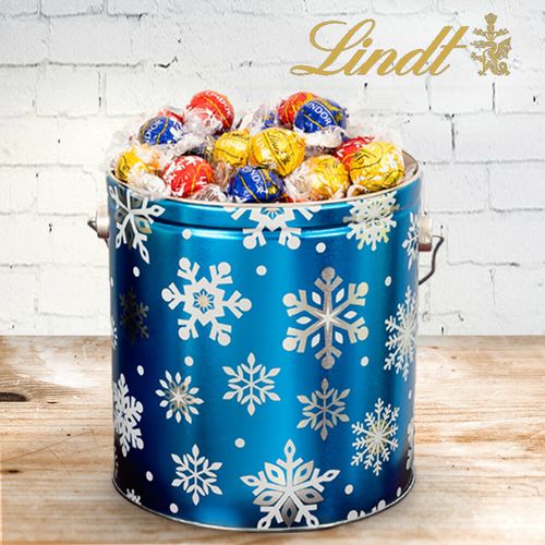 Christmas Flurries Tin with Lindor Truffles by Lindt - 3.5 lb