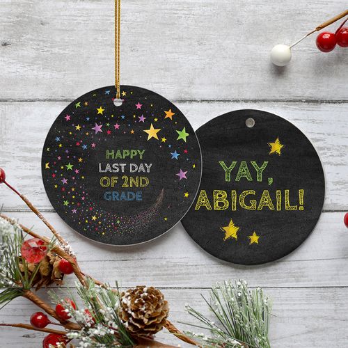 Personalized Happy Last Day Of School Christmas Ornament