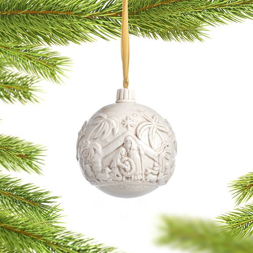 Ceramic Nativity Ball Christmas Ornament