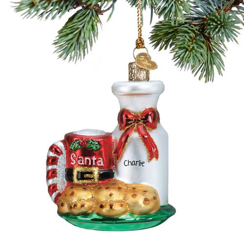 Personalized Santas Milk And Cookies Christmas Ornament