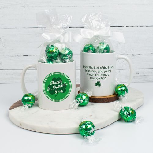 Personalized St. Patrick's Day 11oz Mug with Lindor Truffles - Luck of the Irish