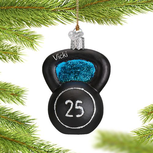 Personalized Glass Kettlebell Christmas Ornament