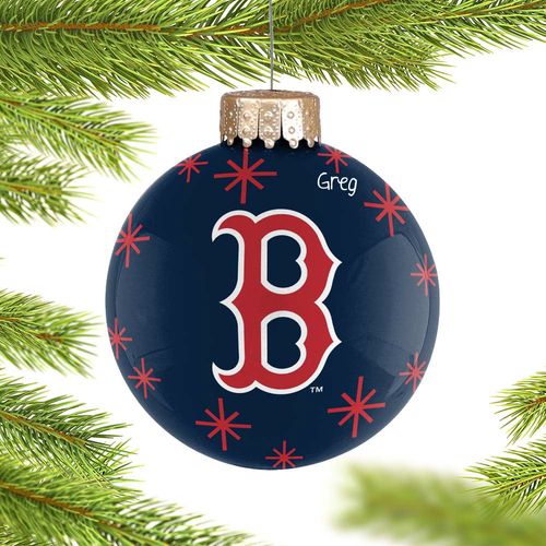 Personalized Boston Red Sox Ball Christmas Ornament