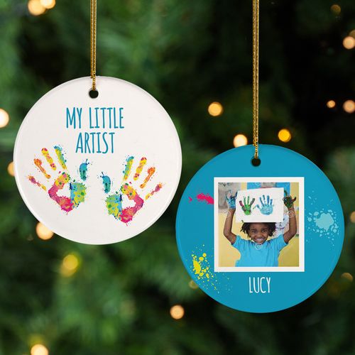 Personalized My Little Artist Photo Christmas Ornament