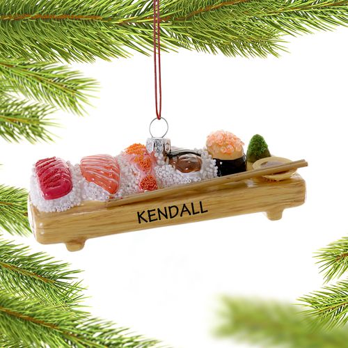 Personalized Sushi Plate Christmas Ornament