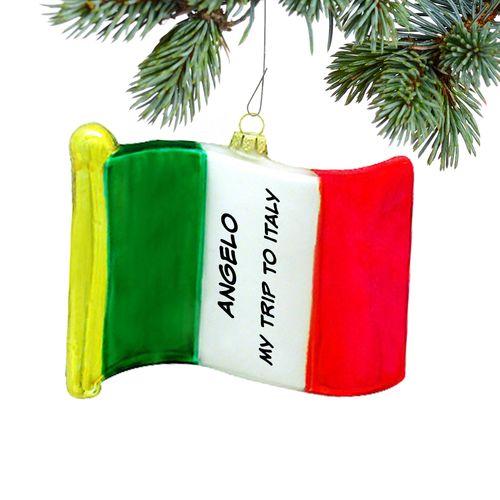 Personalized Flag of Italy Christmas Ornament