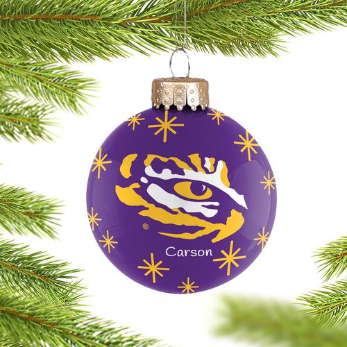 Personalized LSU Ball Christmas Ornament