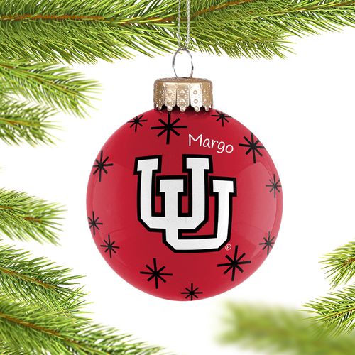 Personalized Utah Ball Christmas Ornament