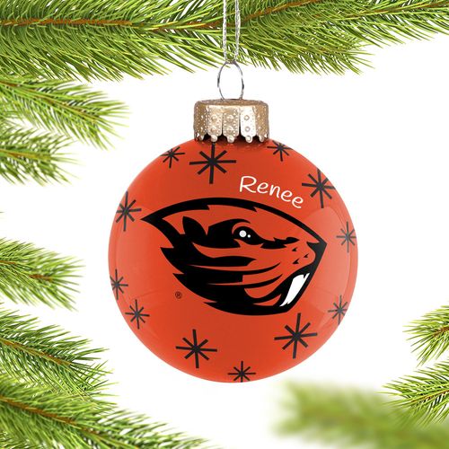 Personalized Oregon State Ball Christmas Ornament