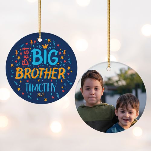 Personalized Best Big Brother Christmas Ornament