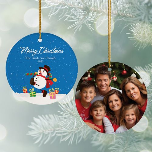 Personalized Snowman Christmas Ornament