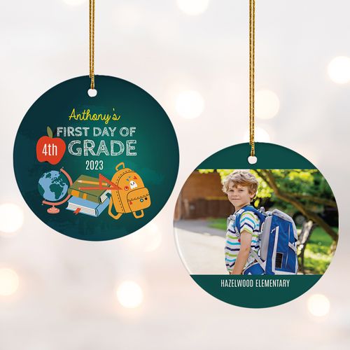 Personalized First day of school Christmas Ornament
