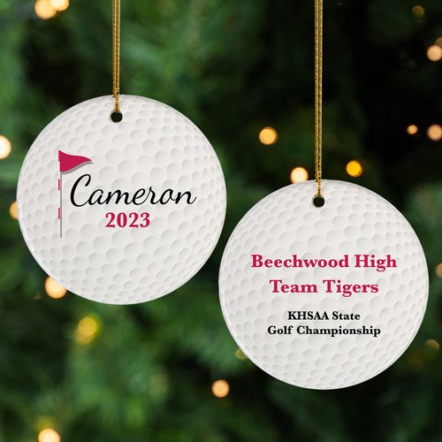 Personalized Golf Ball Christmas Ornament