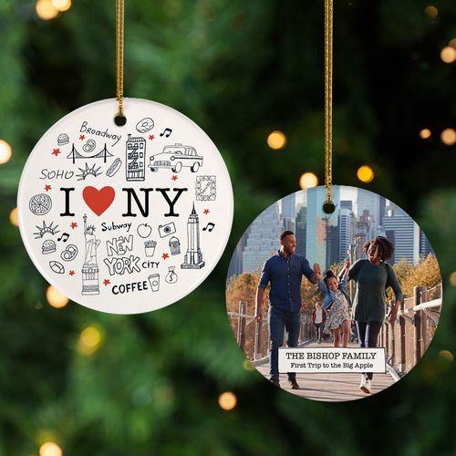 Personalized New York Christmas Ornament