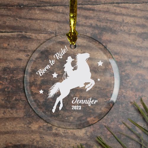 Personalized Born to Ride Christmas Ornament