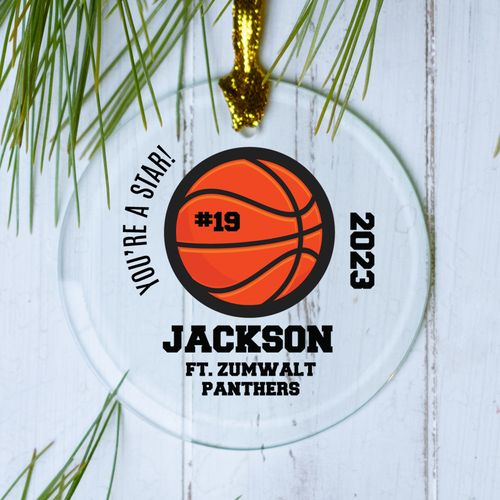 Personalized Basketball Star Christmas Ornament
