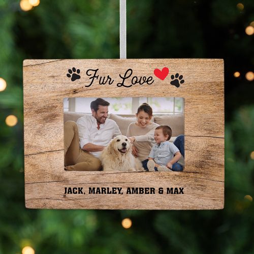 Personalized Family Pet Picture Frame Photo Ornament