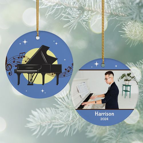 Personalized Piano Christmas Ornament