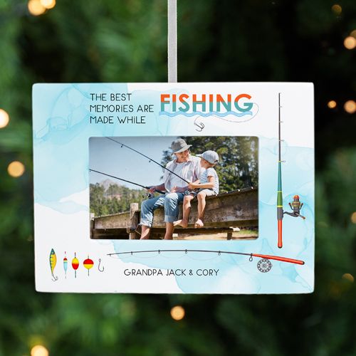 Personalized Fishing Picture Frame Photo Ornament