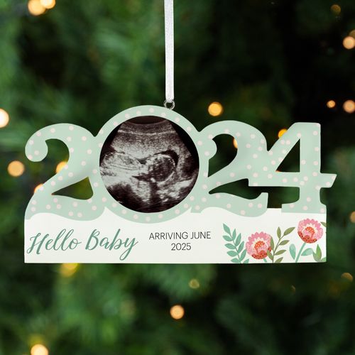 Personalized Dated Sonogram Christmas Ornament