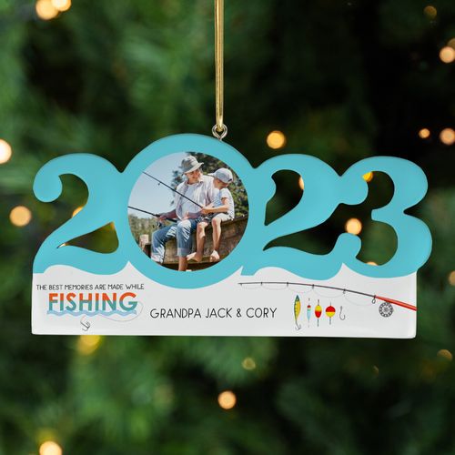 Personalized 2023 Dated Fishing Christmas Ornament