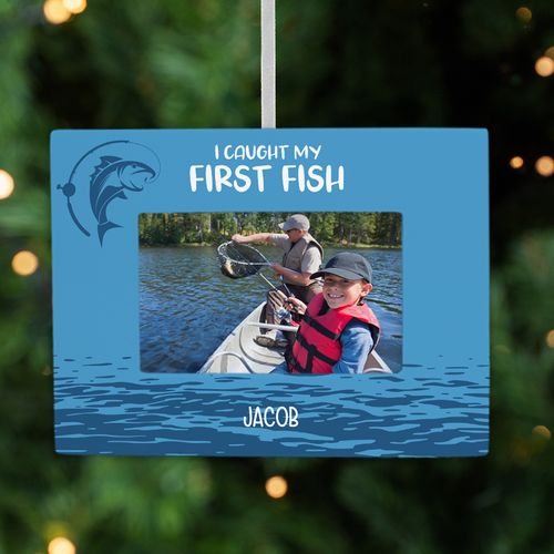 Personalized First Fish Picture Frame Photo Ornament