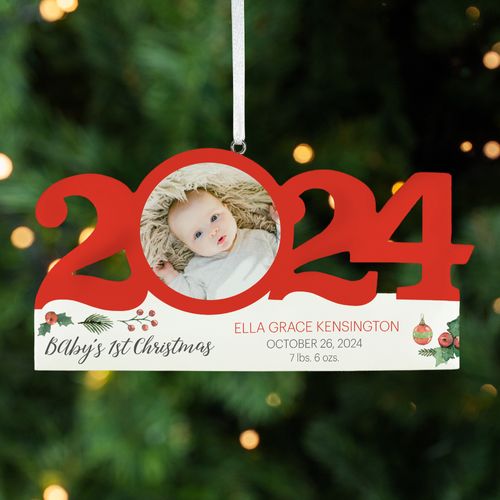 Personalized Dated Birth Stats Christmas Ornament