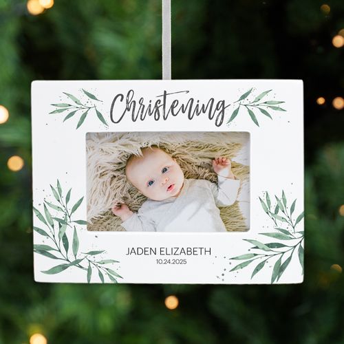 Personalized Christening Picture Frame Photo Ornament