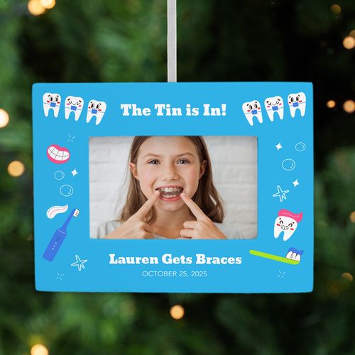 Personalized Braces Picture Frame Christmas Ornament