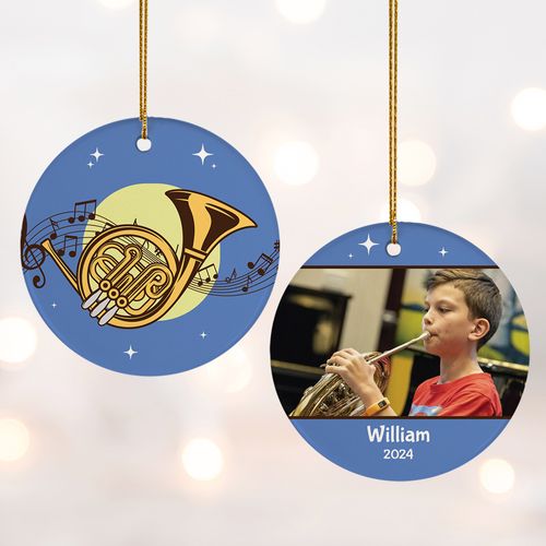 Personalized French Horn Christmas Ornament