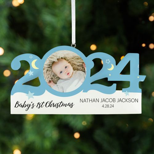 Personalized Dated First Christmas Boy Christmas Ornament