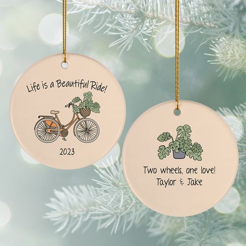 Personalized Biking Christmas Ornament