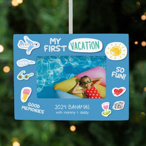 Personalized First Vacation Picture Frame Photo Ornament